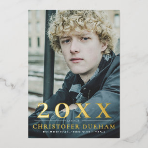 Golden Year Graduation Foil Invitation