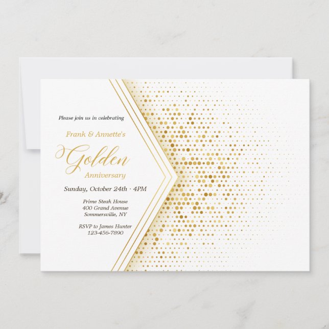 Golden Years Anniversary Party Invitation (Front)