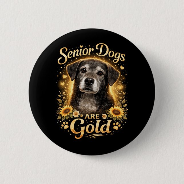 Golden Years, Loyal Hearts 2 Inch Round Button (Front)