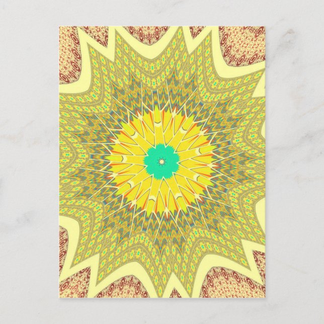 Golden Yellow African ethnic tribal pattern Art  Postcard (Front)
