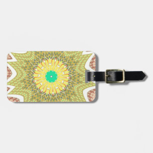gOLDEN YELLOW African ethnic tribal pattern Luggage Tag