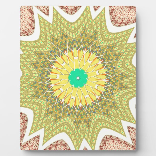 gOLDEN YELLOW African ethnic tribal pattern Plaque (Front)