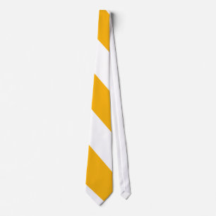 Golden Yellow and White Diagonal-Striped Tie