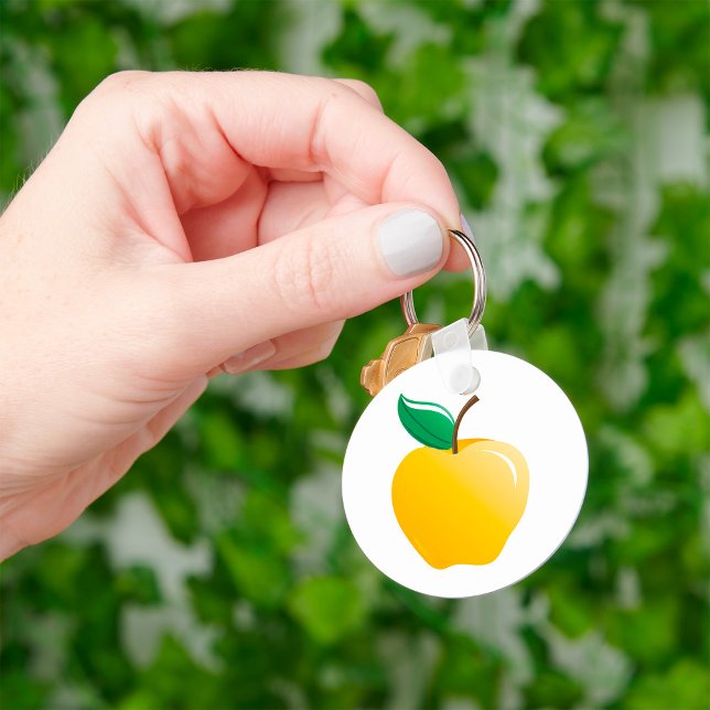 Golden Yellow Apple Keychain (Creator Uploaded)