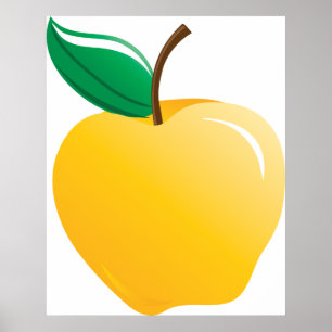 Golden Yellow Apple Poster