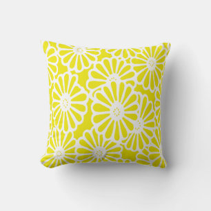 Golden Yellow Asian Moods Floral Throw Pillow