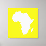 Golden Yellow Audacious Africa Canvas Print<br><div class="desc">Africa map outline in white with contrasting colours in Emporio Moffa's "Safari" palette inspired by the daring adventurousness and wilderness of the continent.</div>