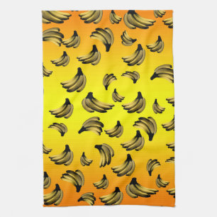 Golden Yellow Banana Pattern, Kitchen Towel
