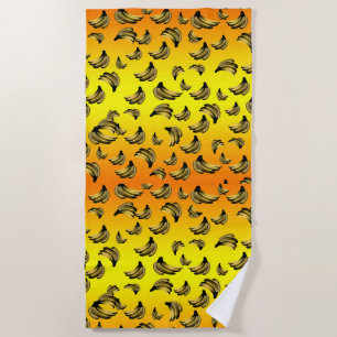 Golden Yellow Bananas,   Beach Towel