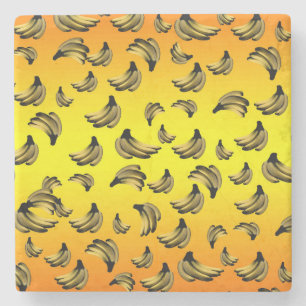 Golden Yellow Bananas,   Stone Coaster