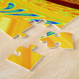 Golden Yellow Baseball Glove Art Print Jigsaw Puzzle