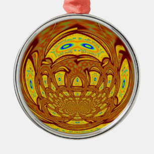 Golden Yellow Baseball Glove Art Print Metal Ornament