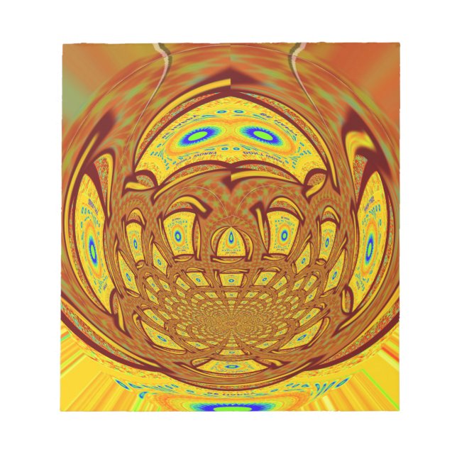 Golden Yellow Baseball Glove Art Print Notepad (Front)