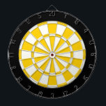 Golden Yellow Black And White Dartboard<br><div class="desc">Golden Yellow Black And White Dart Board</div>
