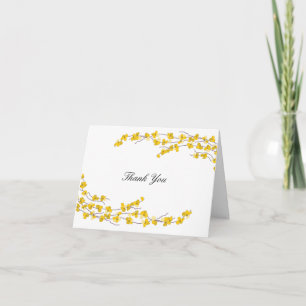 Golden Yellow Blossom Thank You Card