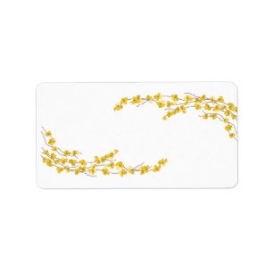 Golden Yellow Blossoms Label