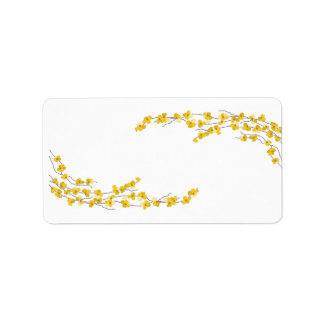 Golden Yellow Blossoms Label