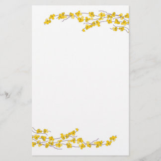 Golden Yellow Blossoms Stationery
