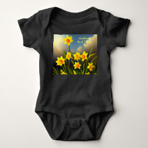 Golden Yellow Daffodil Temptations,  Baby Bodysuit