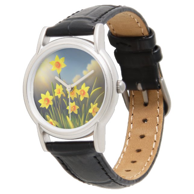 Golden Yellow Daffodil Temptations,  Watch (Angled)