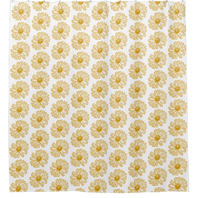 Golden Yellow Daisies Print, Daisy Floral Pattern (Front)