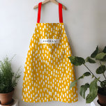 Golden Yellow Dashing Apron<br><div class="desc">Bright and cheerful,  this vibrant coloured apron features hand-drawn dashes for a playful pattern year round. Personalize with your own name or give as a practical and thoughtful gift!</div>