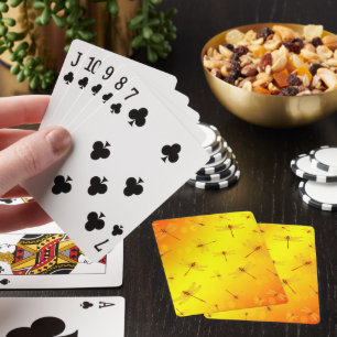 Golden Yellow Dragonflies Flying, Playing Cards