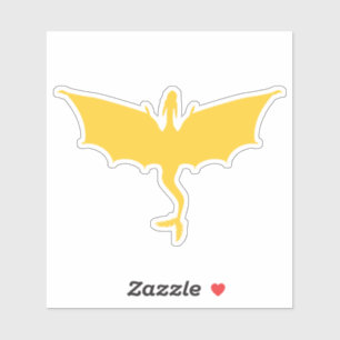 Golden yellow feathertail dragon sticker