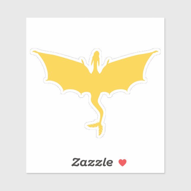 Golden yellow feathertail dragon sticker (Sheet)