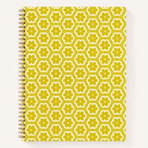 Golden Yellow Floral Spiral Notebook