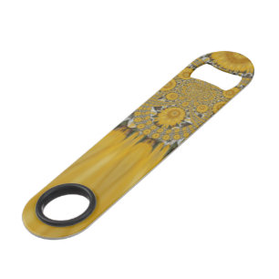 Golden Yellow Flower Pattern Design Art Bar Key