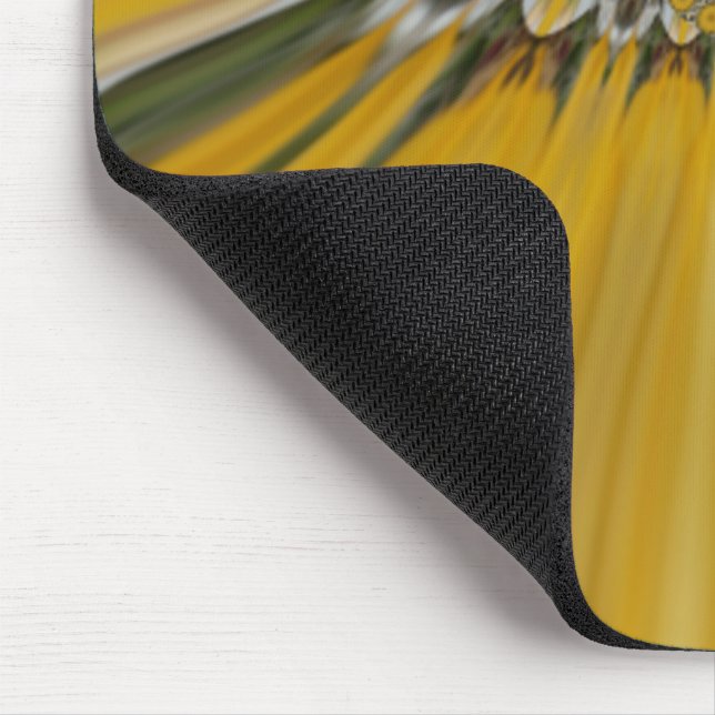 Golden Yellow Flower Pattern Design Art Mouse Pad (Corner)