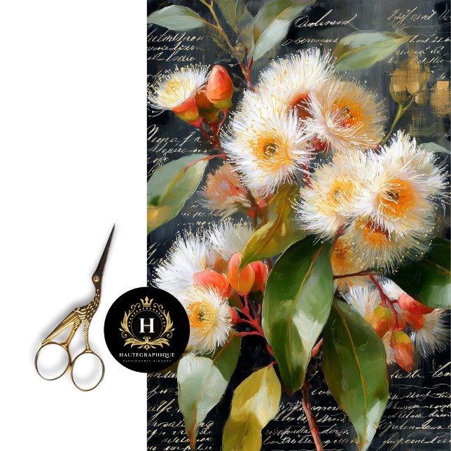 Golden Yellow Flowering Gumnut Decoupage Tissue Paper (Creator Uploaded)