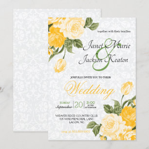 Golden Yellow Flowers Invitation