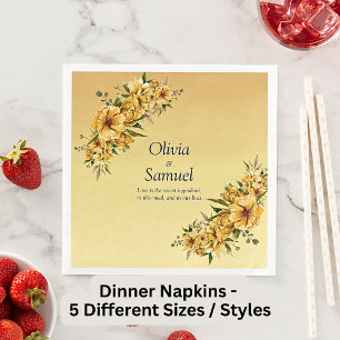 Golden Yellow Flowers Napkin