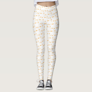 Golden Yellow Flowers, Small Floral Print Leggings