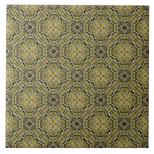 Golden Yellow Knit Medallion Pattern Tile