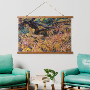 Golden Yellow Laceleaf Japanese Maple Tree Hanging Tapestry