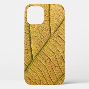 Golden yellow leaf pattern in the morning. iPhone 12 case