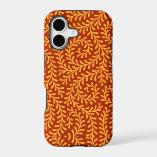 Golden Yellow Leafy Vine Pattern 