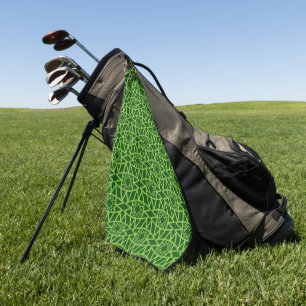 Golden Yellow Leafy Vine Pattern  Golf Towel