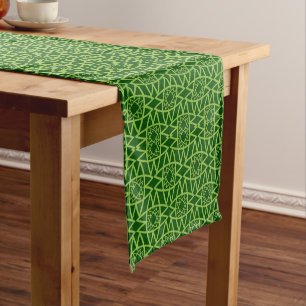 Golden Yellow Leafy Vine Pattern Short Table Runn Runner