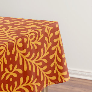Golden Yellow Leafy Vine Pattern  Tablecloth