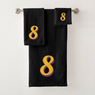 Golden Yellow Lucky Number Eight on Black