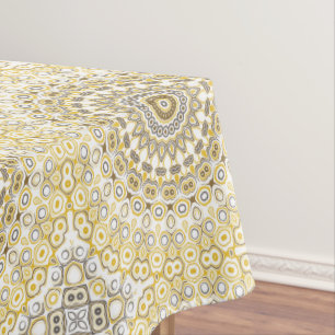 Golden Yellow Mandala Pattern Tablecloth