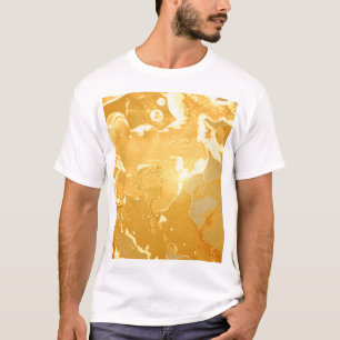 Golden Yellow Marble Ink Pattern T-Shirt