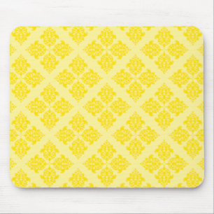 Golden Yellow Moroccan Damask Mouse Pad