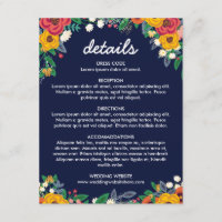 Golden Yellow Navy Blue Boho Bouquet Details