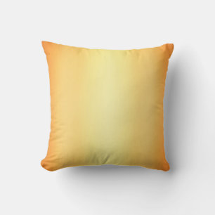 Golden yellow ombre graduated solid colour design throw pillow