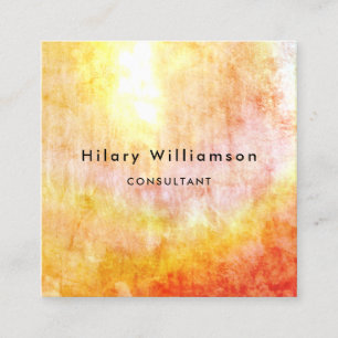 Golden Yellow Orange Grunge Square Business Card